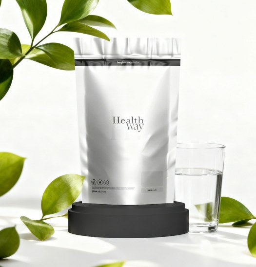 Sachê Colágeno Protein+ entre folhas